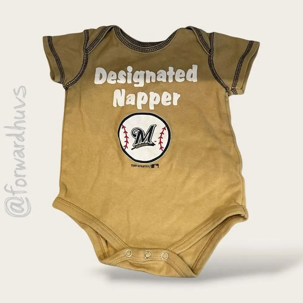 Milwaukee Brewers Designated Napper Baby Bodysuit MLB One Piece 12M